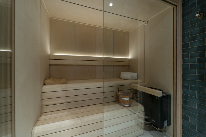 Minimalist Shower with Floating Bench